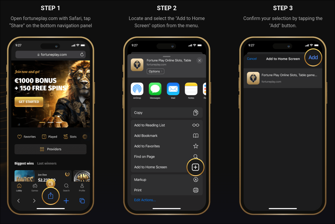 Steps to install Fortune Play app on iPhone